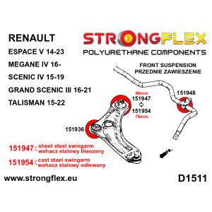 Strongflex Renault Espace / Mégane / Scenic Vooras rubberset SPORT – 156089A