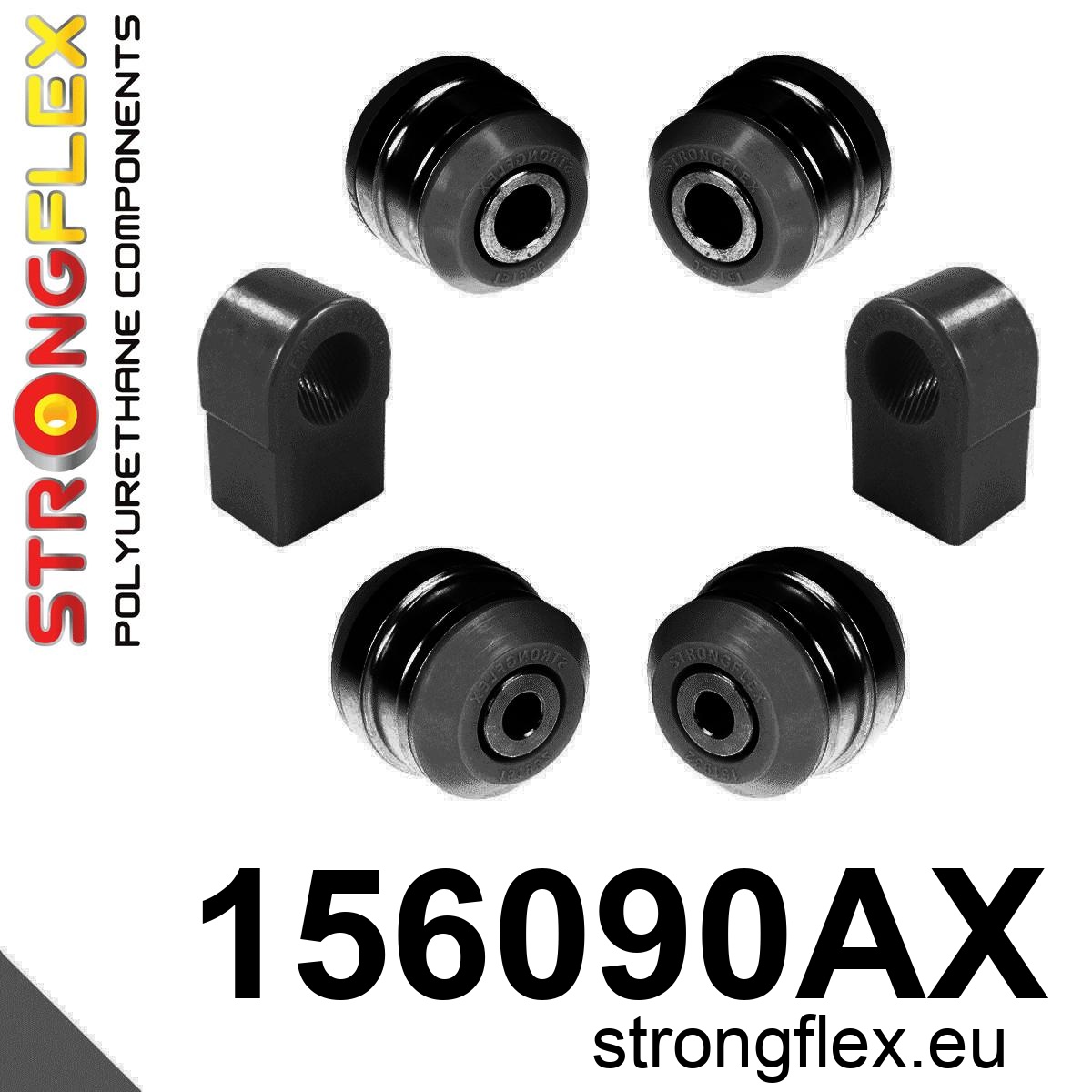 Strongflex Renault Clio Vooras rubberset SPORT ZWART – 156090AX 3 Strongflex Renault Clio Vooras rubberset SPORT ZWART – 156090AX