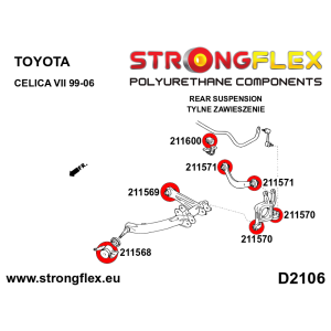 Strongflex Toyota Celica Achterste stabilisatorrubber SPORT – 211600A