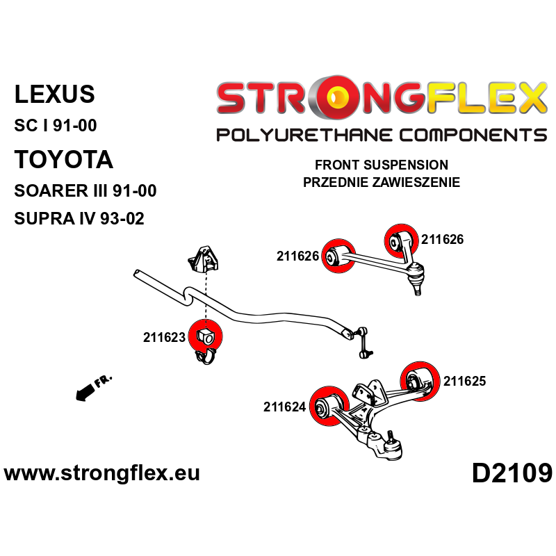 Strongflex Lexus / Toyota Vooras onderste draagarm achterste rubber SPORT – 211625A 2 Strongflex Lexus / Toyota Vooras onderste draagarm achterste rubber SPORT – 211625A – Image 2