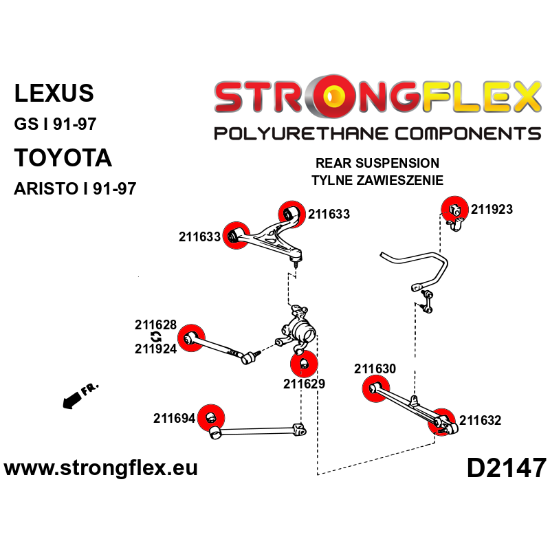 Strongflex Lexus / Toyota Achteras onderste draagarm binnenste rubber – 211630B 3 Strongflex Lexus / Toyota Achteras onderste draagarm binnenste rubber – 211630B – Image 3