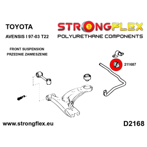 Strongflex Toyota Avensis / MR2 Voorste/achterste stabilisatorrubber SPORT – 211687A