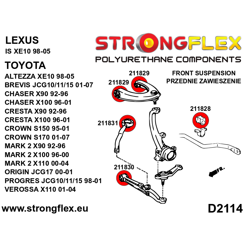 Strongflex Lexus / Toyota Voorste stabilisatorrubber SPORT – 211828A 2 Strongflex Lexus / Toyota Voorste stabilisatorrubber SPORT – 211828A - Image 2
