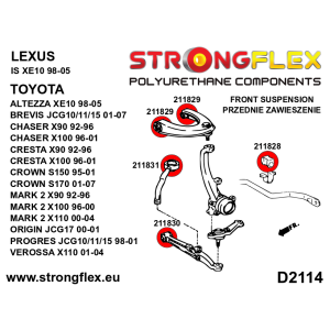 Strongflex Lexus / Toyota Vooras onderste draagarmrubber SPORT – 211831A