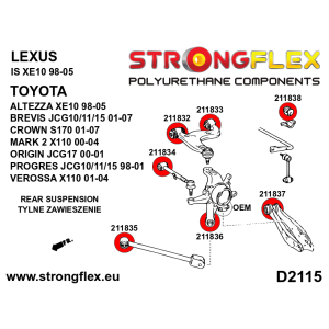Strongflex Lexus / Toyota Achteras trekstang voorste rubber – 211835B