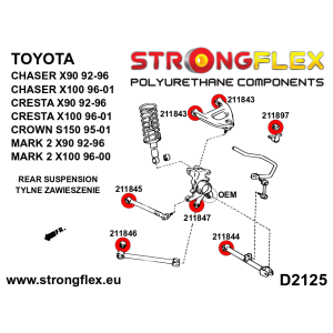 Strongflex Toyota Chaser / Cresta / Crown Binnenste rubber achterste onderste draagarm SPORT – 211844A