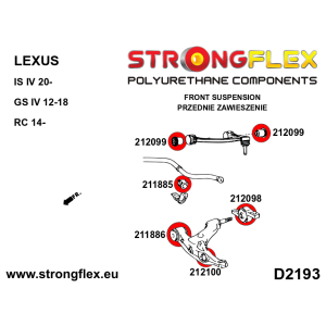 Strongflex Lexus GS / GS-F / IS Voorste stabilisator rubber SPORT ZWART – 211885AX