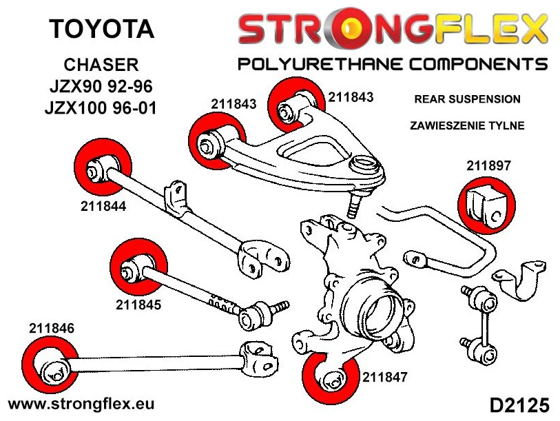 Strongflex Toyota Chaser / Cresta / Crown Stabilizator rubber – 211897B 3 Strongflex Toyota Chaser / Cresta / Crown Stabilizator rubber – 211897B – Bild 3