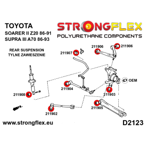 Strongflex Toyota Soarer / Supra Binnenste rubber achterste onderste draagarm SPORT – 211905A