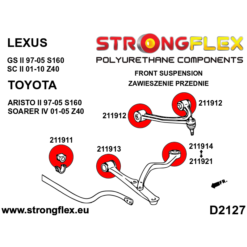 Strongflex Lexus / Toyota Voorste onderste draagarmrubber SPORT – 211913A 2 Strongflex Lexus / Toyota Voorste onderste draagarmrubber SPORT – 211913A – Bild 2