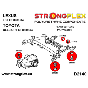 Strongflex Lexus / Toyota Achterste differentieel – achterste rubber ZWART – 211938BX