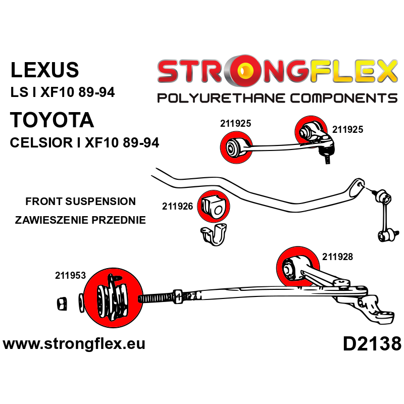 Strongflex Lexus / Toyota Voorsteadiusarm SPORT – 211953A 2 Strongflex Lexus / Toyota Voorsteadiusarm SPORT – 211953A – Image 2
