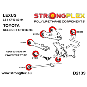 Strongflex Lexus / Toyota Achterste langsdraagarm - voorste rubber – 211956B