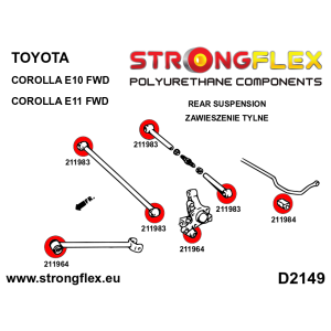 Strongflex Lexus / Toyota Achterste langsdraagarmrubber SPORT ZWART – 211964AX