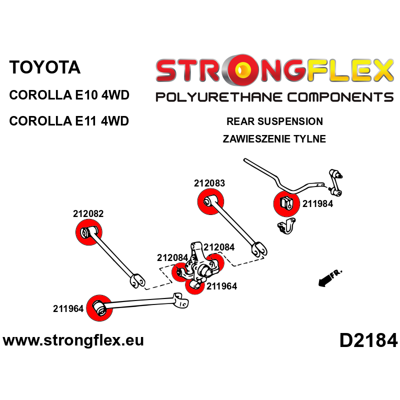 Strongflex Lexus / Toyota Achterste langsdraagarmrubber – 211964B 7 Strongflex Lexus / Toyota Achterste langsdraagarmrubber – 211964B – Image 7