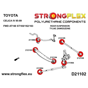 Strongflex Toyota Camry / Carina / Celica Achterste stabilisatorrubber SPORT ZWART – 211968AX