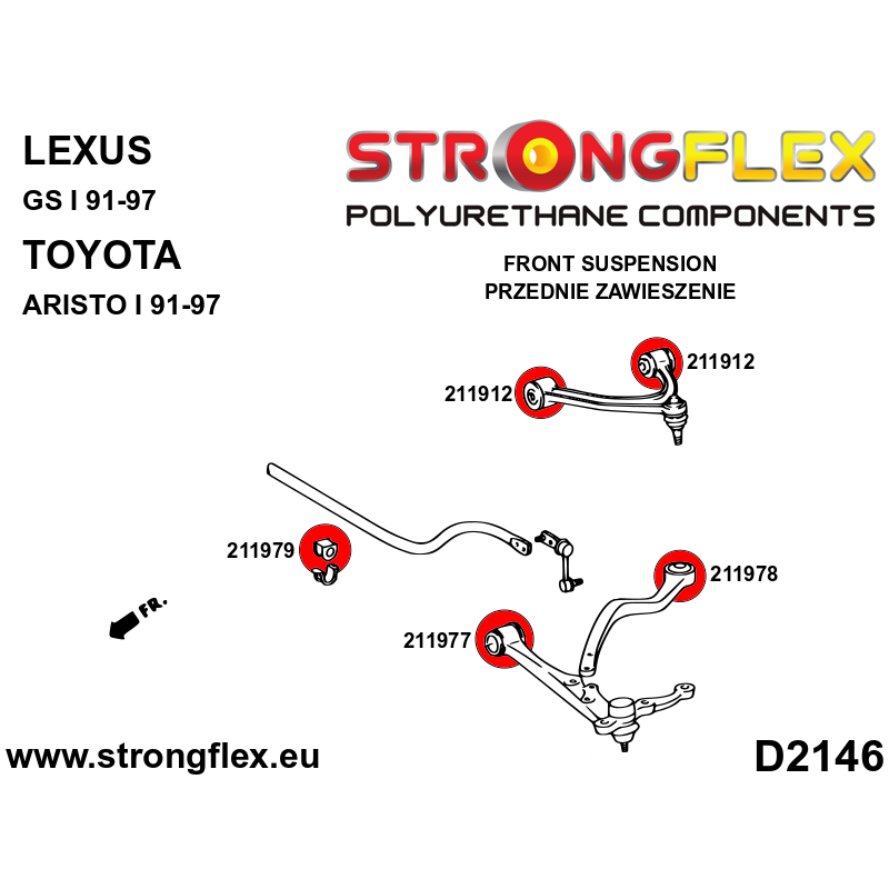 Strongflex Lexus / Toyota Voorste stabilisatorrubber – 211979B 2 Strongflex Lexus / Toyota Voorste stabilisatorrubber – 211979B – Image 2