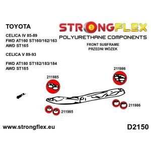 Strongflex Toyota Celica Vooras-subframe/subframe voorste rubber SPORT – 211985A