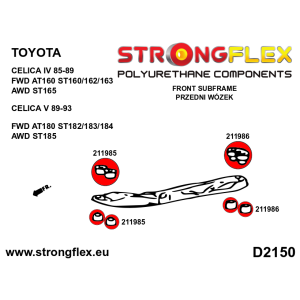 Strongflex Toyota Celica Vooras-subframe/subframe voorste rubber – 211985B