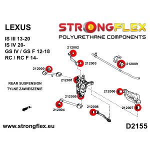 Strongflex Lexus GS / IS / RC Achterste fuseerubber - bovenste SPORT – 212001A