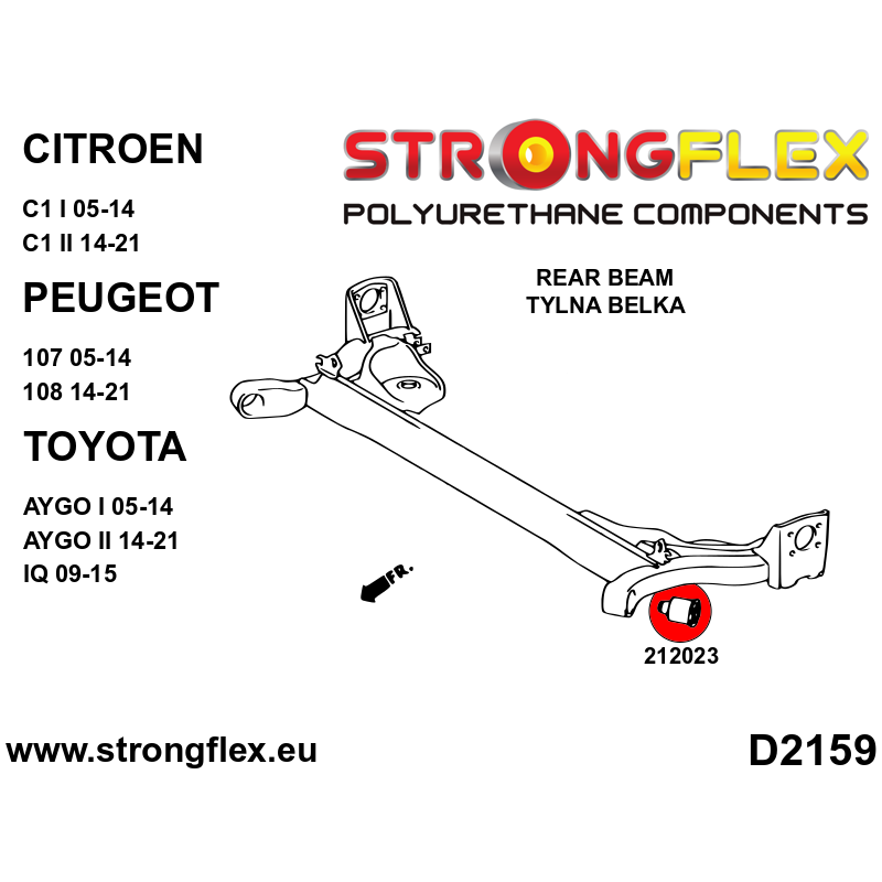 Strongflex Citroën / Peugeot / Toyota Achterste montagerubber SPORT – 212023A 2 Strongflex Citroën / Peugeot / Toyota Achterste montagerubber SPORT – 212023A – Image 2