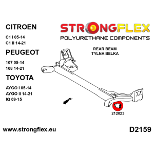 Strongflex Citroën / Peugeot / Toyota Achterste montagerubber – 212023B