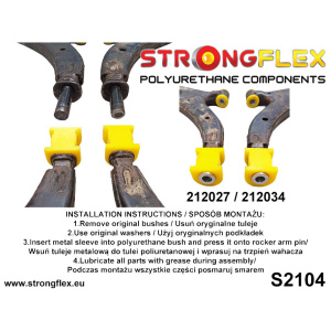 Strongflex Toyota Paseo Vooras draagarm achterste rubber ZWART – 212027BX