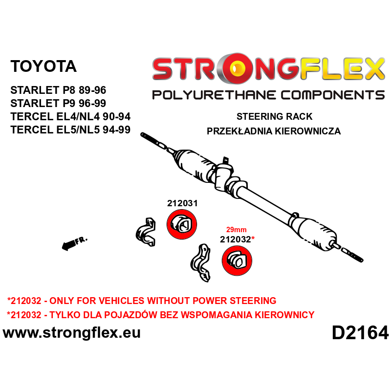 Strongflex Toyota Paseo / Sera / Starlet Stuurhuisrubber – 212031B 2 Strongflex Toyota Paseo / Sera / Starlet Stuurhuisrubber – 212031B – Bild 2