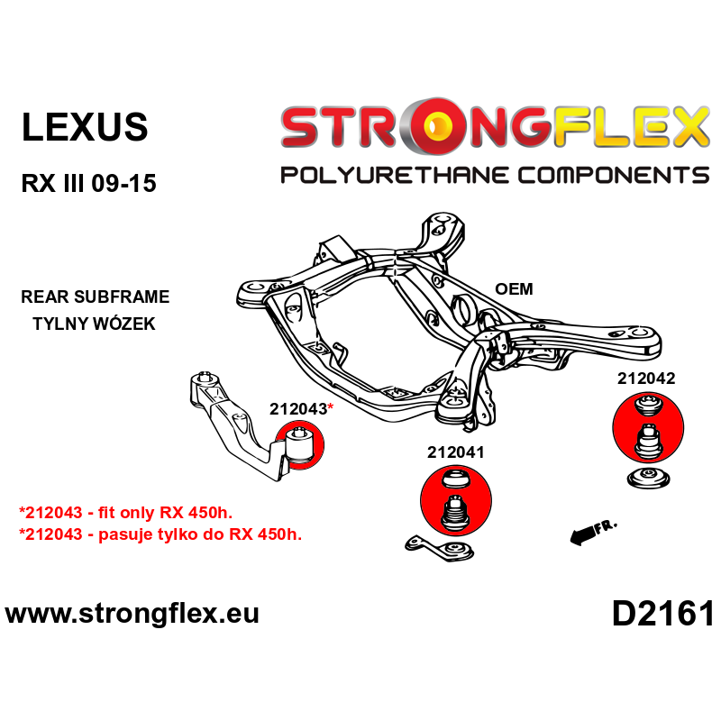Strongflex Lexus RX Achterste subframe - voorste rubber – 212041B 2 Strongflex Lexus RX Achterste subframe - voorste rubber – 212041B - Afbeelding 2