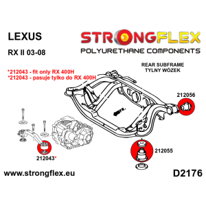 Strongflex Lexus RX Achterdifferentieel – rubber voor ZWART – 212043BX