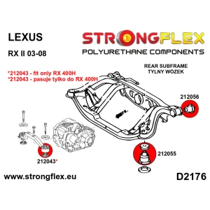 Strongflex Lexus RX Achterdifferentieel – rubber voor ZWART – 212043BX