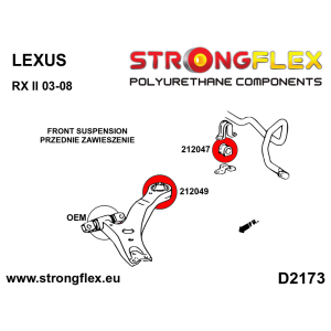 Strongflex Lexus RX Vooras draagarm - rubber achter SPORT – 212049A