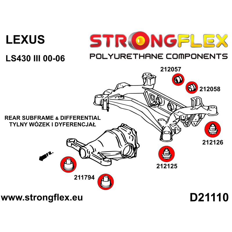 Strongflex Lexus GS / IS-F / IS Achterdifferentieel - rubber achter – 212058B 2 Strongflex Lexus GS / IS-F / IS Achterdifferentieel - rubber achter – 212058B – Bild 2