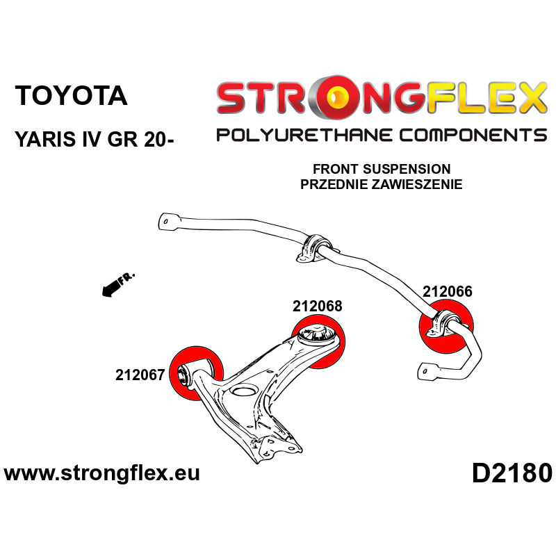 Strongflex Toyota Yaris Vooras draagarm achterste rubber SPORT – 212068A 2 Strongflex Toyota Yaris Vooras draagarm achterste rubber SPORT – 212068A – Image 2