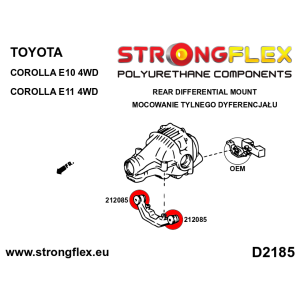 Strongflex Toyota Corolla Steunrubber voor achterste differentieel SPORT – 212085A
