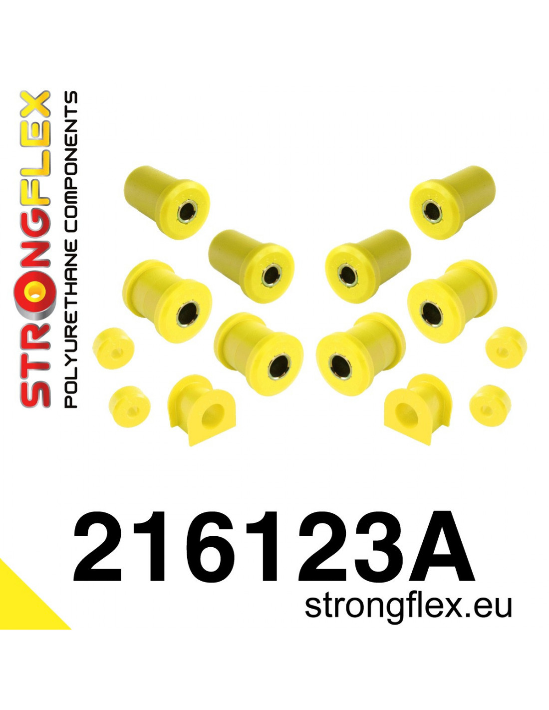 Strongflex Toyota 4Runner / Land Cruiser Polyurethaan rubberset vooras SPORT – 216123A 1 Strongflex Toyota 4Runner / Land Cruiser Polyurethaan rubberset vooras SPORT – 216123A