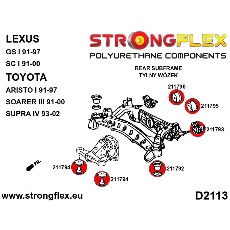 Strongflex Lexus / Toyota Complete polyurethaan rubberset voor- en achteras – 216228B 4 Strongflex Lexus / Toyota Complete polyurethaan rubberset voor- en achteras – 216228B – Bild 4