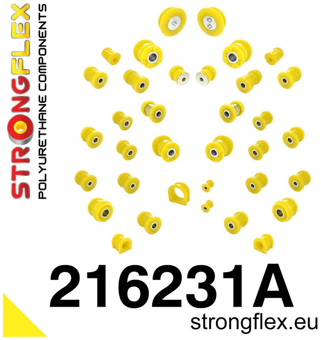 Strongflex Lexus / Toyota Polyurethaan rubberset voor- en achteras SPORT – 216231A 1 Strongflex Lexus / Toyota Polyurethaan rubberset voor- en achteras SPORT – 216231A