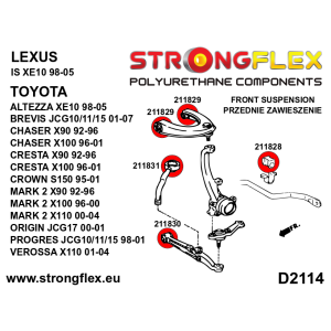 Strongflex Lexus / Toyota Polyurethaan rubberset voor- en achteras – 216231B