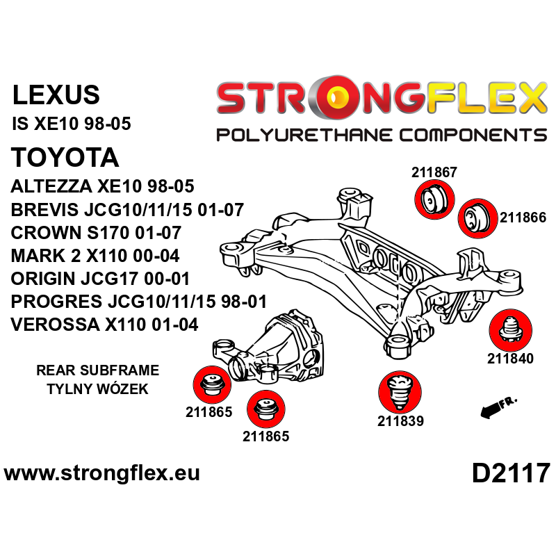Strongflex Lexus / Toyota Achteras rubberset – 216234B 2 Strongflex Lexus / Toyota Achteras rubberset – 216234B - Afbeelding 2