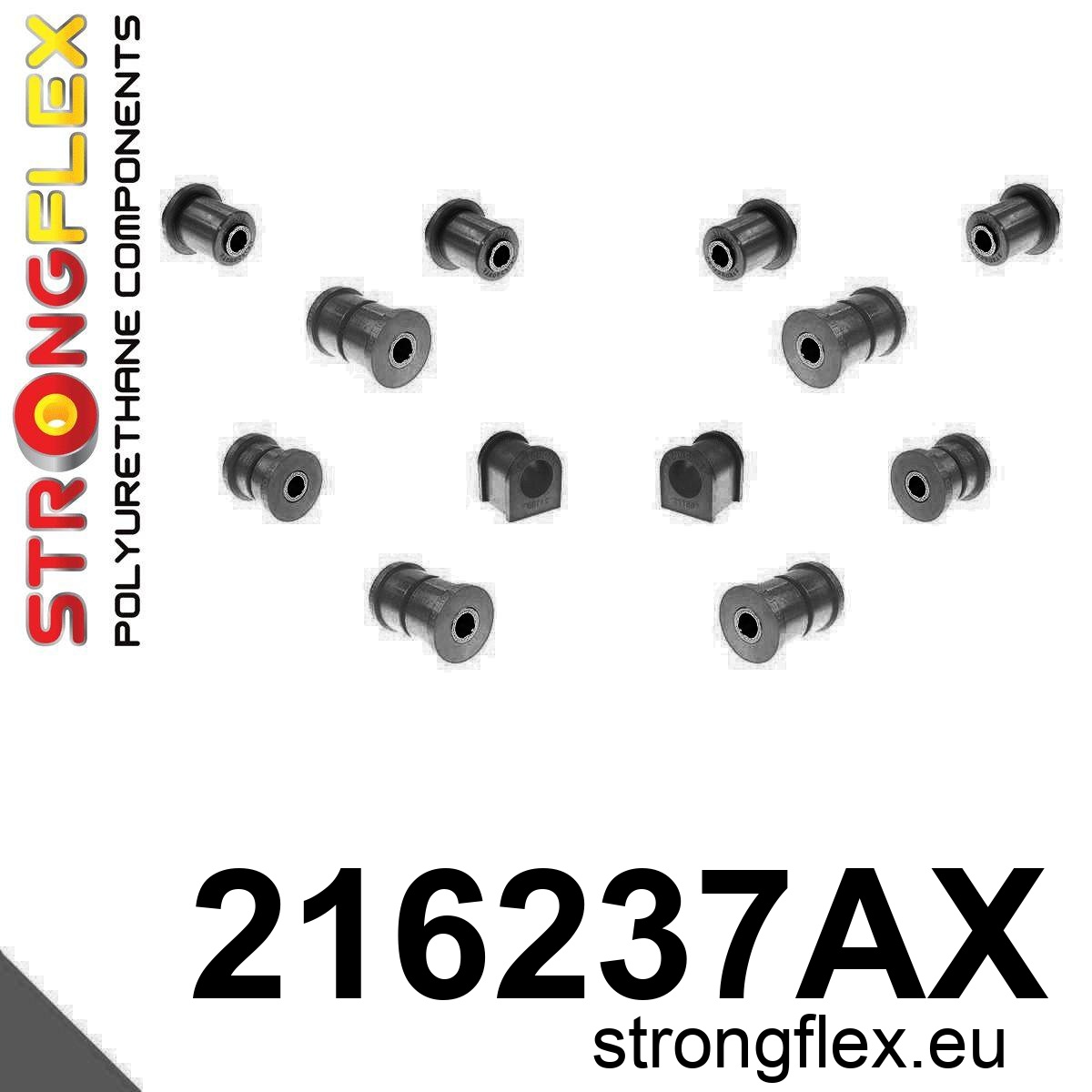 Strongflex Toyota Soarer / Supra Voorwielophangings rubberset SPORT ZWART – 216237AX 2 Strongflex Toyota Soarer / Supra Voorwielophangings rubberset SPORT ZWART – 216237AX