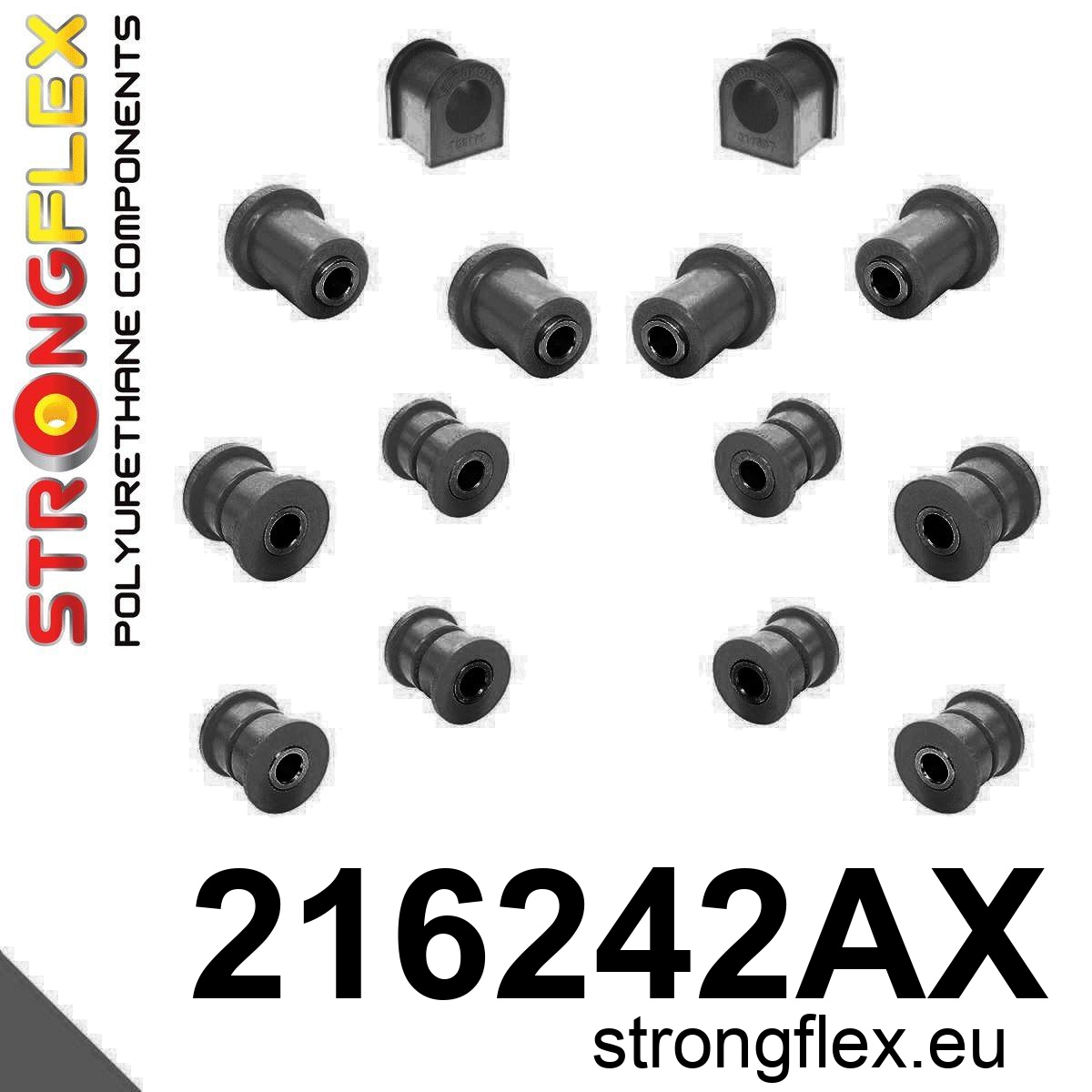 Strongflex Toyota Chaser / Cresta / Crown Achterwielophangingsrubberset SPOR SPORT ZWART – 216242AX 2 Strongflex Toyota Chaser / Cresta / Crown Achterwielophangingsrubberset SPOR SPORT ZWART – 216242AX