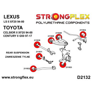 216250a Komplettes Fahrwerk Buchsen Kit Sport Polyurethan Driften Motorsport Lexus Ls Ii Xf20 Toyota Century G50 Celsior 1