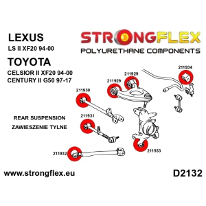 216250a Komplettes Fahrwerk Buchsen Kit Sport Polyurethan Driften Motorsport Lexus Ls Ii Xf20 Toyota Century G50 Celsior 1