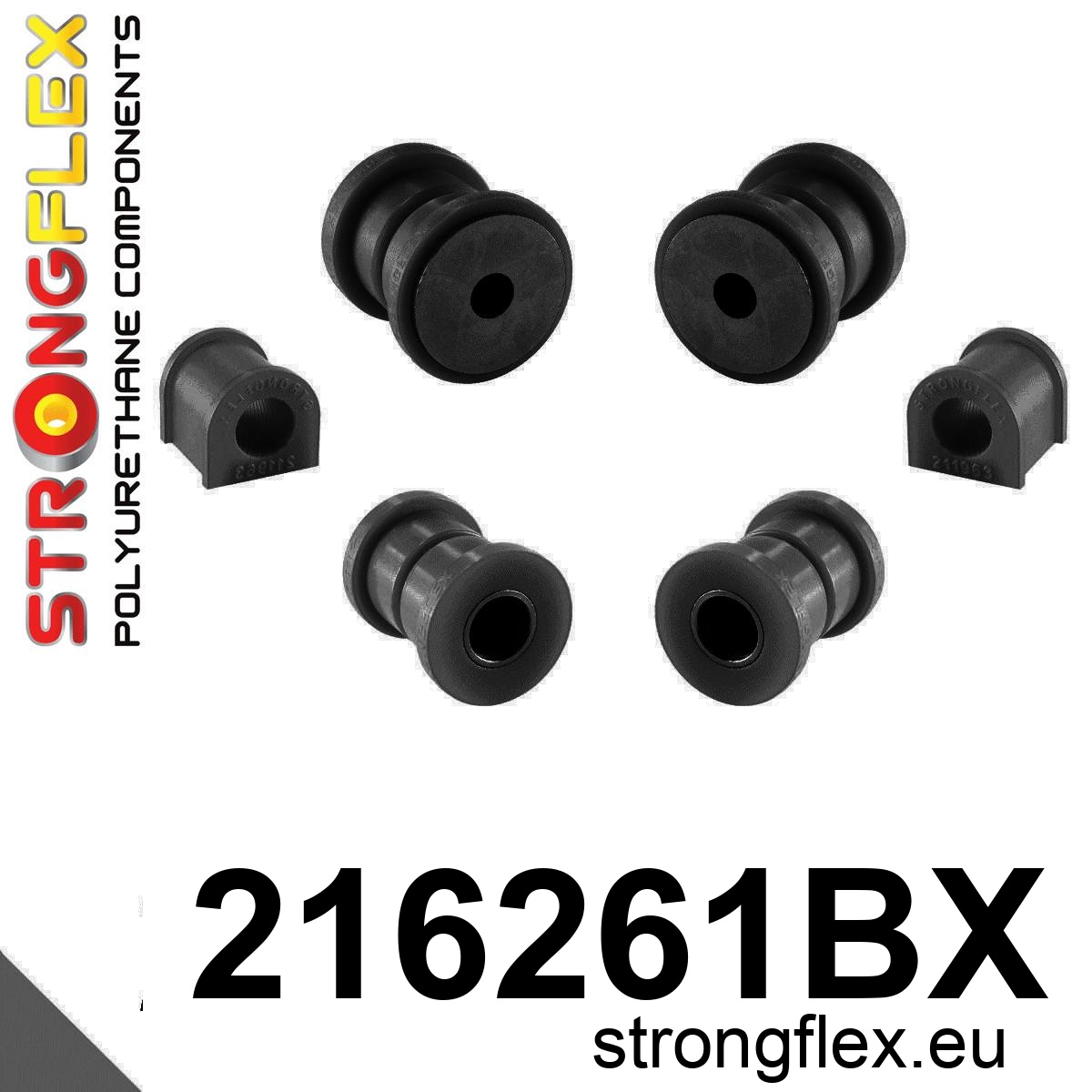Strongflex Toyota Celica Kit de silentblocs essieu avant NOIR – 216261BX 2 Strongflex Toyota Celica Vooras rubberset ZWART – 216261BX