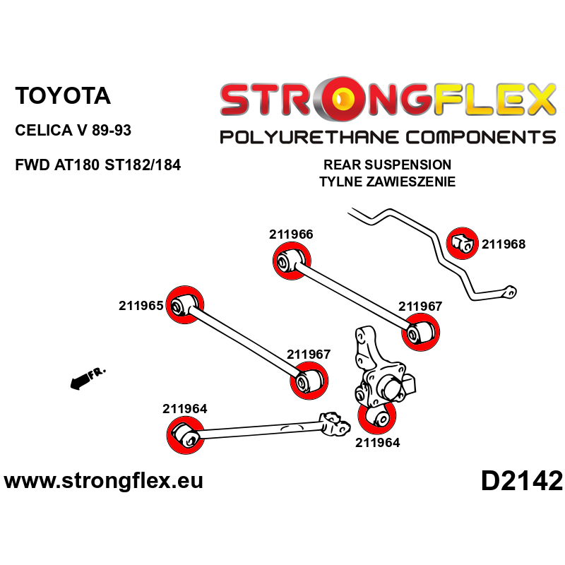 Strongflex Toyota Celica Complete ophangrubberset SPORT – 216263A 3 Strongflex Toyota Celica Complete ophangrubberset SPORT – 216263A – Bild 3