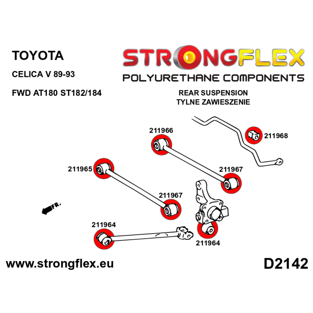 Strongflex Toyota Celica Complete ophangrubberset ZWART – 216263BX