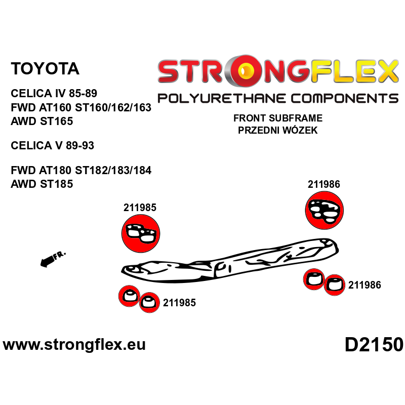 Strongflex Toyota Celica Complete ophangrubberset – 216263B 4 Strongflex Toyota Celica Complete ophangrubberset – 216263B - Image 4