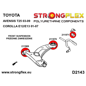 Strongflex Toyota Avensis / Corolla Vooras rubberset SPORT – 216264A