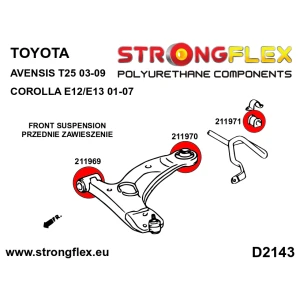 Strongflex Toyota Avensis / Corolla Vooras rubberset – 216264B